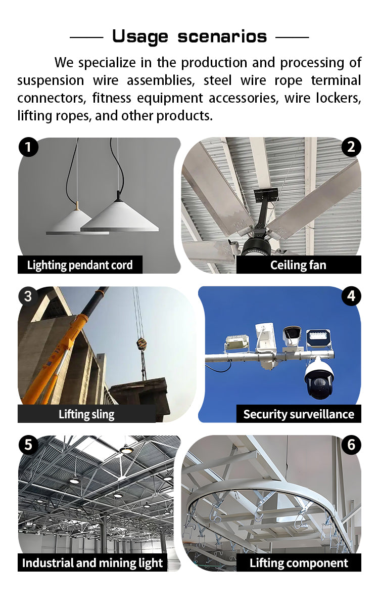 Stainless Steel Wire Rope Clothesline 10 Meter With Hooks