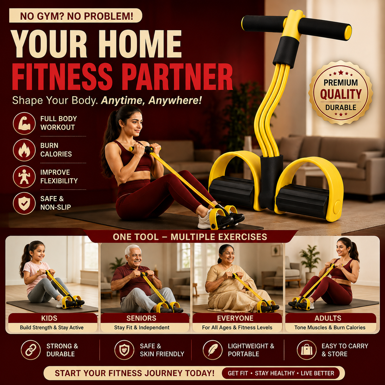 Yoga Pedal Puller Resistance Band Fitness Equipment