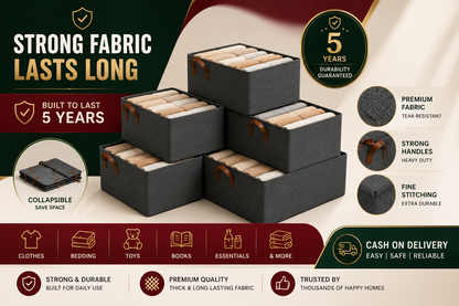 Collapsible Fabric Storage Cubes — Pack of 6
