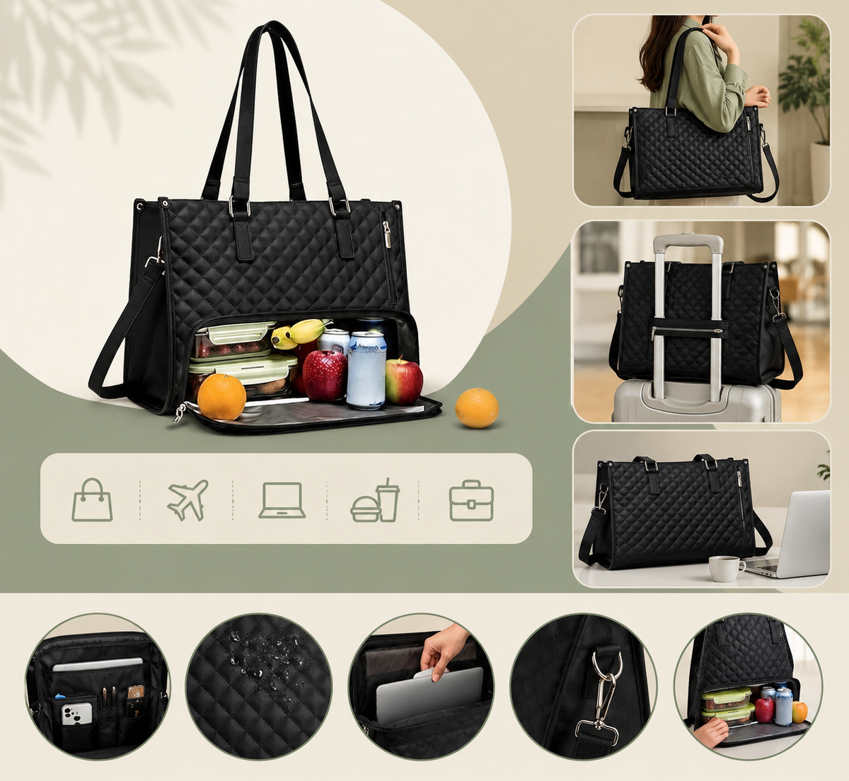Premium Insulated Office Bag with Lunch Compartment