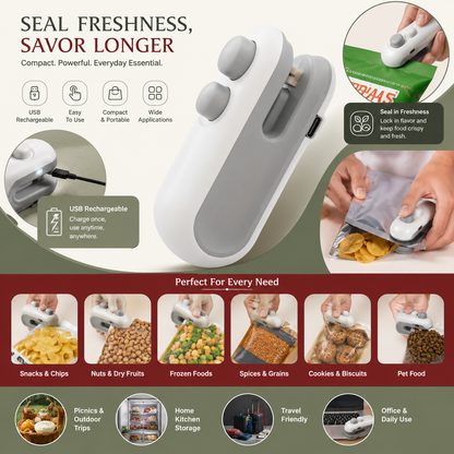PAXUVO™ SmartSeal Mini USB Rechargeable Portable Heat Sealer