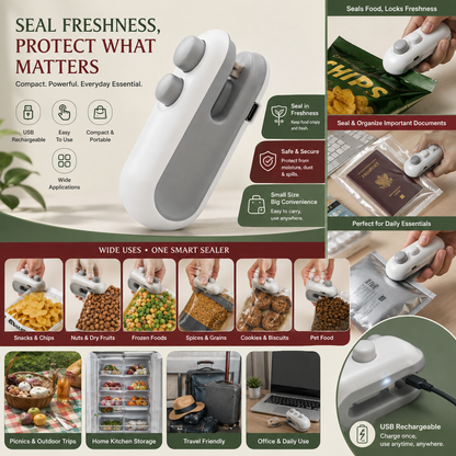 PAXUVO™ SmartSeal Mini USB Rechargeable Portable Heat Sealer