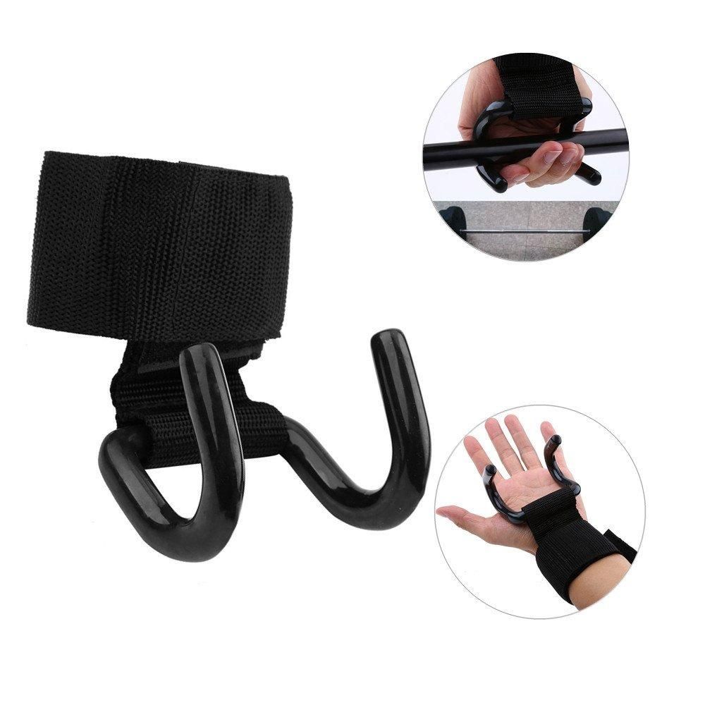 Weight Lifting Rod Hooks Wrist Support (Pair Of 1)