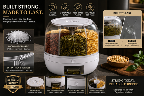 360° Rotating Grain Dispenser for Kitchen
