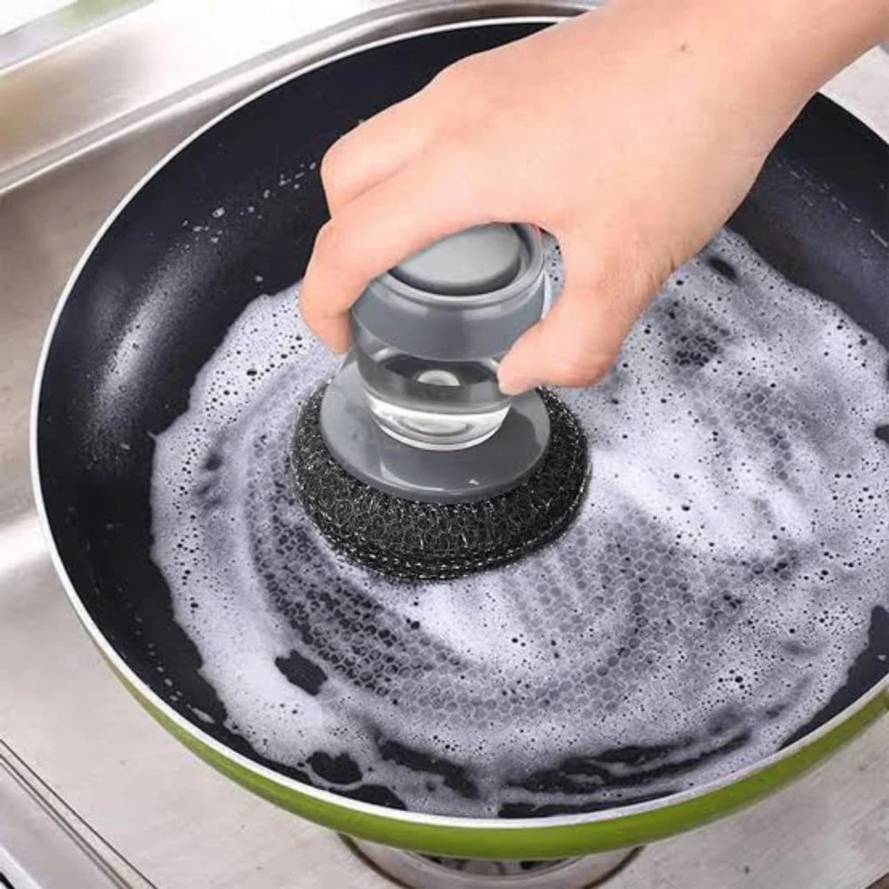 Push Dispenser With Cleaning Brush (Pack Of 1)