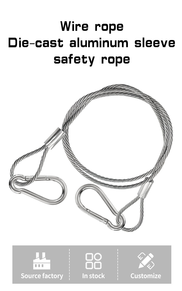 Stainless Steel Wire Rope Clothesline 10 Meter With Hooks