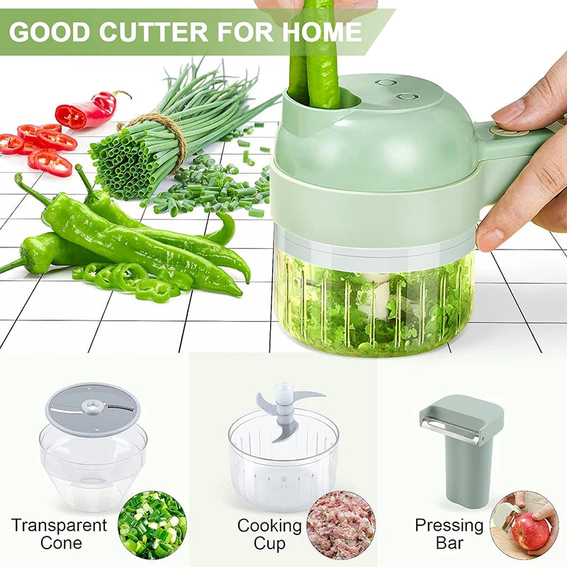 4 in 1 Handheld Electric Vegetable Cutter Set