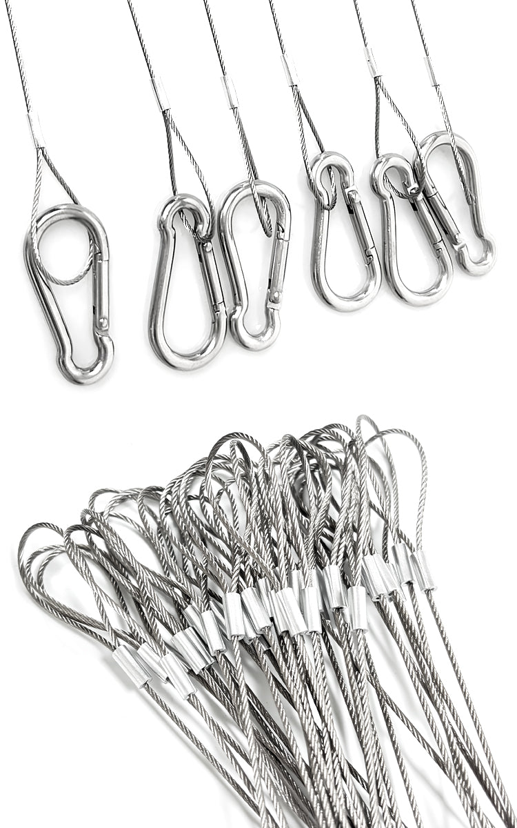 Stainless Steel Wire Rope Clothesline 10 Meter With Hooks