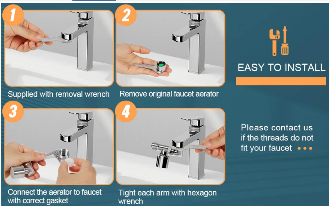 2 Mode Splash Filter Kitchen Tap Extended Faucet