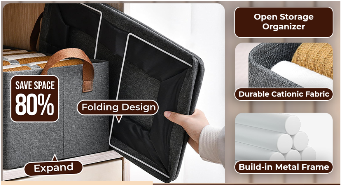 Collapsible Fabric Storage Cubes — Pack of 6