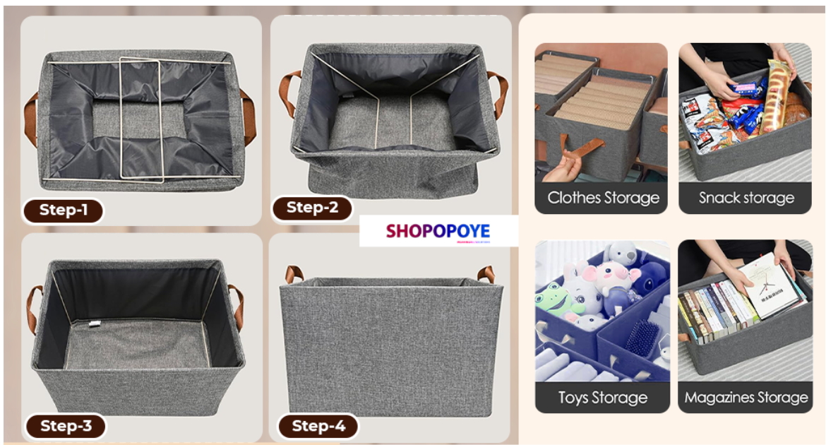 Collapsible Fabric Storage Cubes — Pack of 6