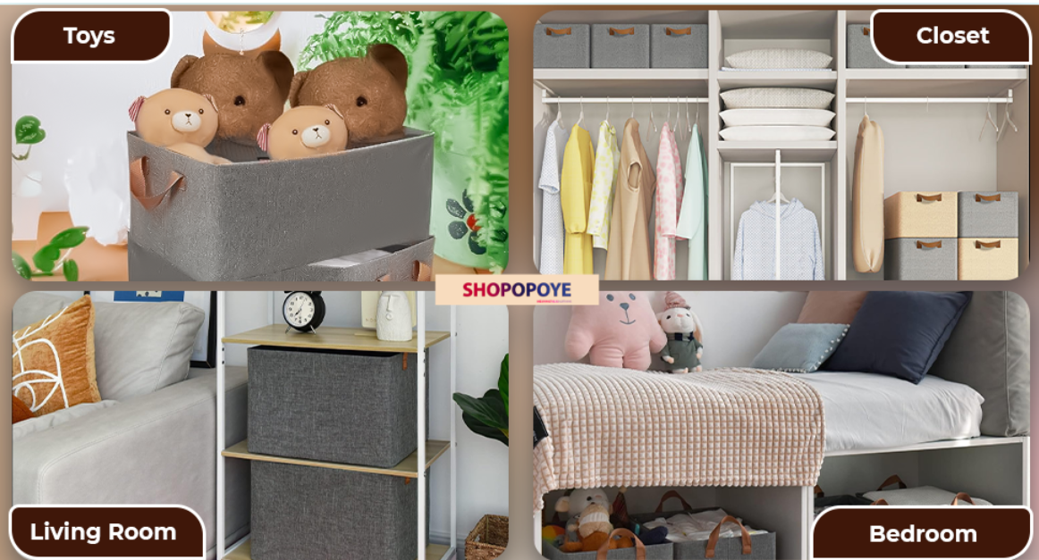 Collapsible Fabric Storage Cubes — Pack of 6