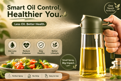 2 In 1 Oil Dispenser & Sprayer Bottle For Kitchen