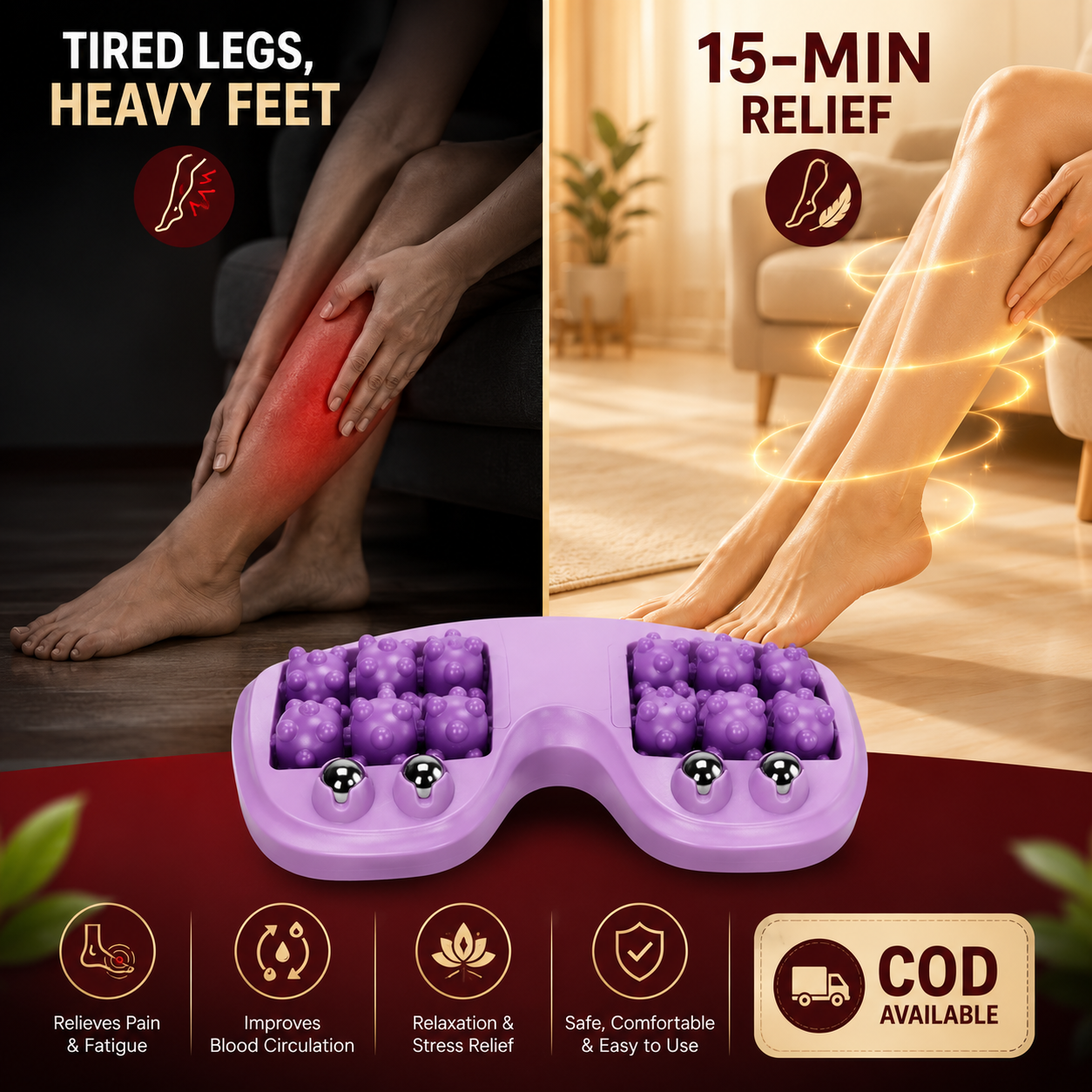 Acupoint Stress Relief Foot Roller Relaxing Massager