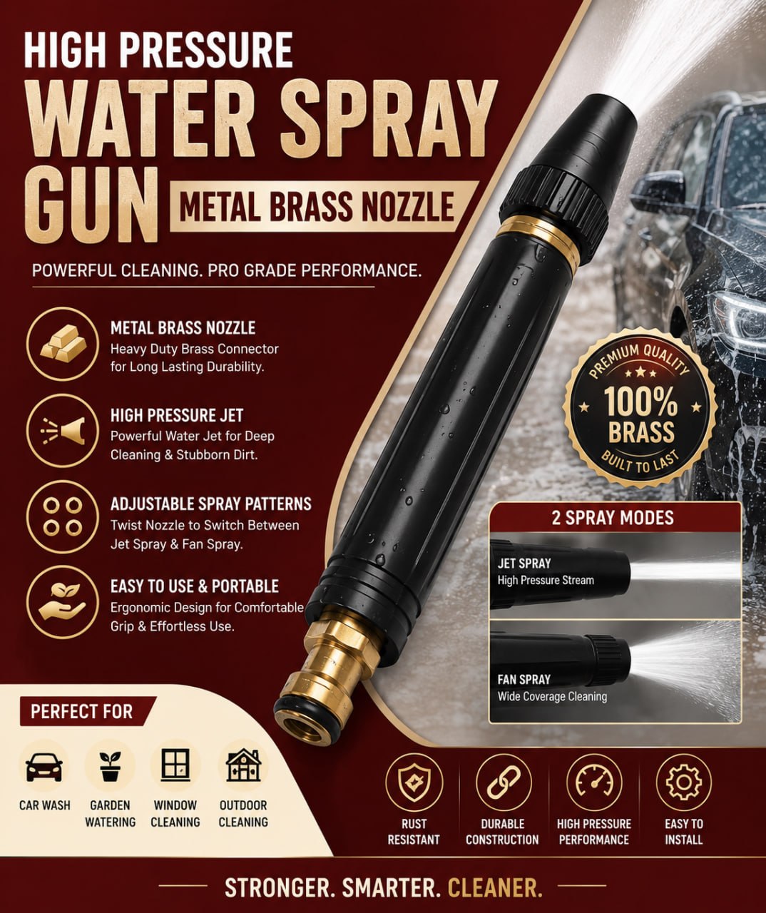 High Pressure Water Spray Brass Nozzle